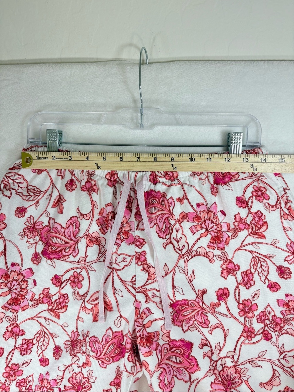 The Cat’s Pajamas Floral Cotton Pajama Set Pink White Soft Women’s Small - Picture 12 of 16